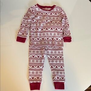 Jingles and Joy Festive Red and White 2 piece Kids Pajamas size 2t
